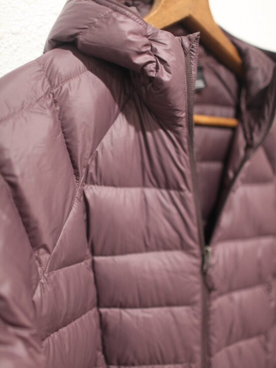 REI Co-op mauve purple Down Parka long puff coat hooded puffer womens L - Picture 8 of 11